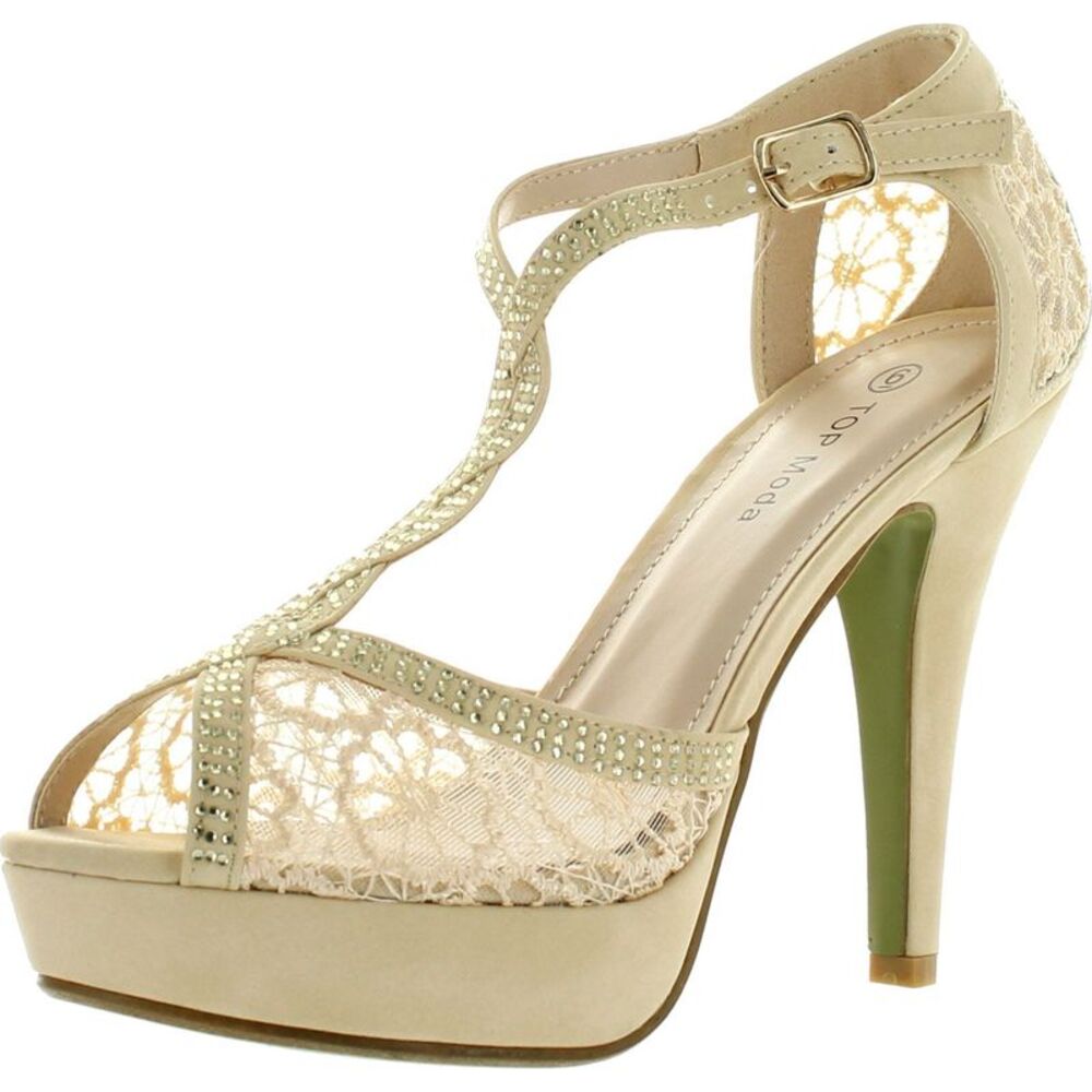 Top Moda HY-5 Beige Womens pumps-shoes 6 NEW